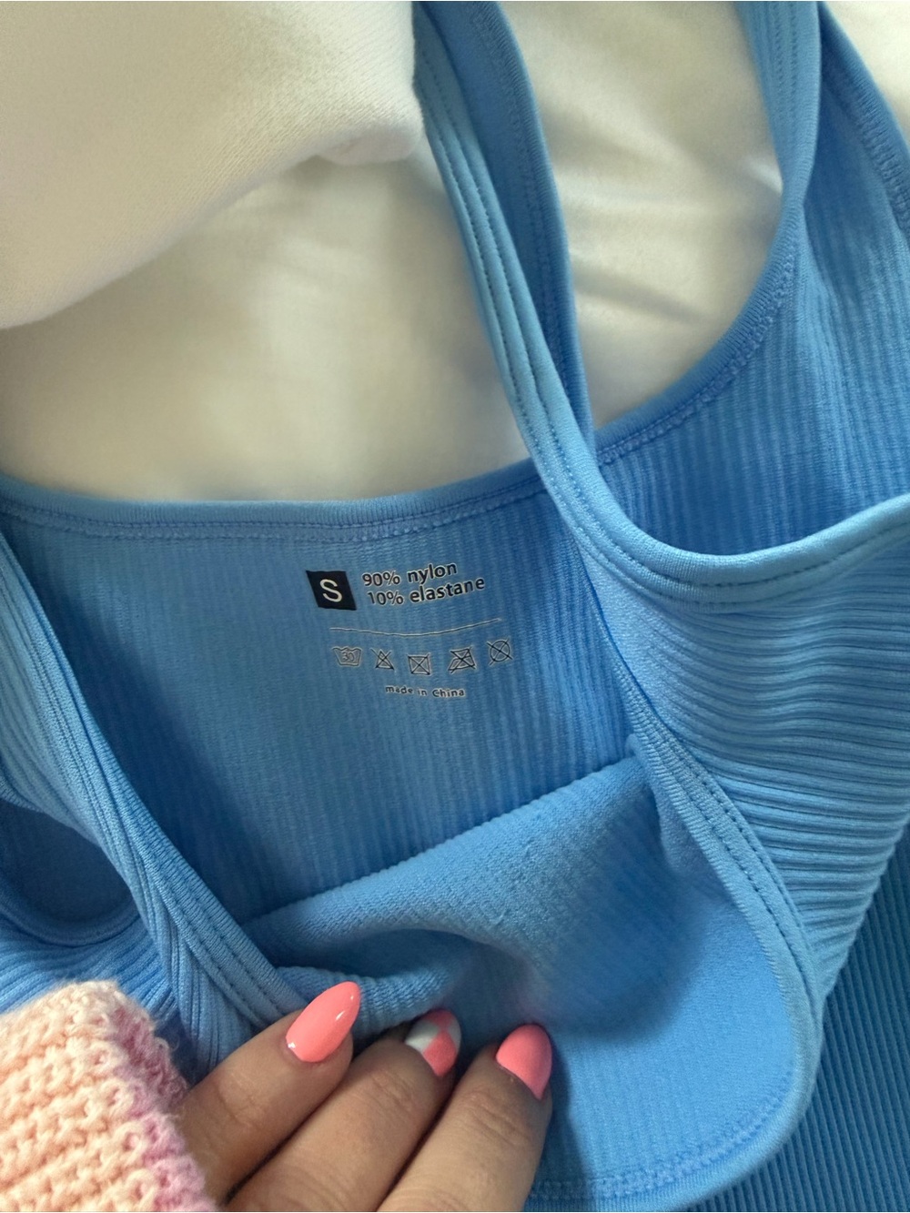 Blue Ribbed Sports Bralette - and Abercrombie sweatshirt medium and small body